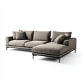 Canapé d'angle droit 3 places gris taupe 280 x 170 x 85 cm en polyester avec mousse polyuréthane rectangulaire