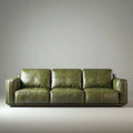Canapé 3 places droit vert olive 230 x 92 x 86 cm en cuir synthétique PU