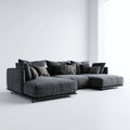 Canapé d'angle panoramique gris anthracite en polyester 310 x 190 cm forme L