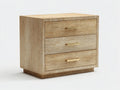 Commode 3 tiroirs beige effet chêne MDF rectangulaire 80 x 45 x 75 cm