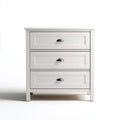 Commode 3 tiroirs blanche 78 x 46 x 95 cm en panneaux MDF rectangulaire