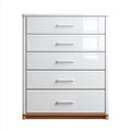 Commode à 5 tiroirs blanche en MDF 80 x 40 x 105 cm rectangulaire