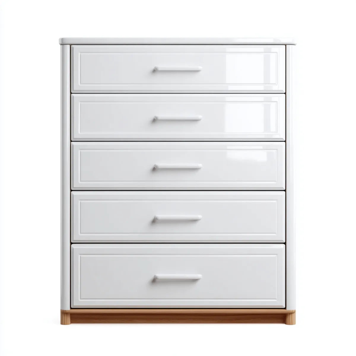 Commode à 5 tiroirs blanche en MDF 80 x 40 x 105 cm rectangulaire