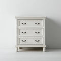Commode à 3 tiroirs blanche en MDF avec pieds en hévéa massif 80 x 40 x 90 cm
