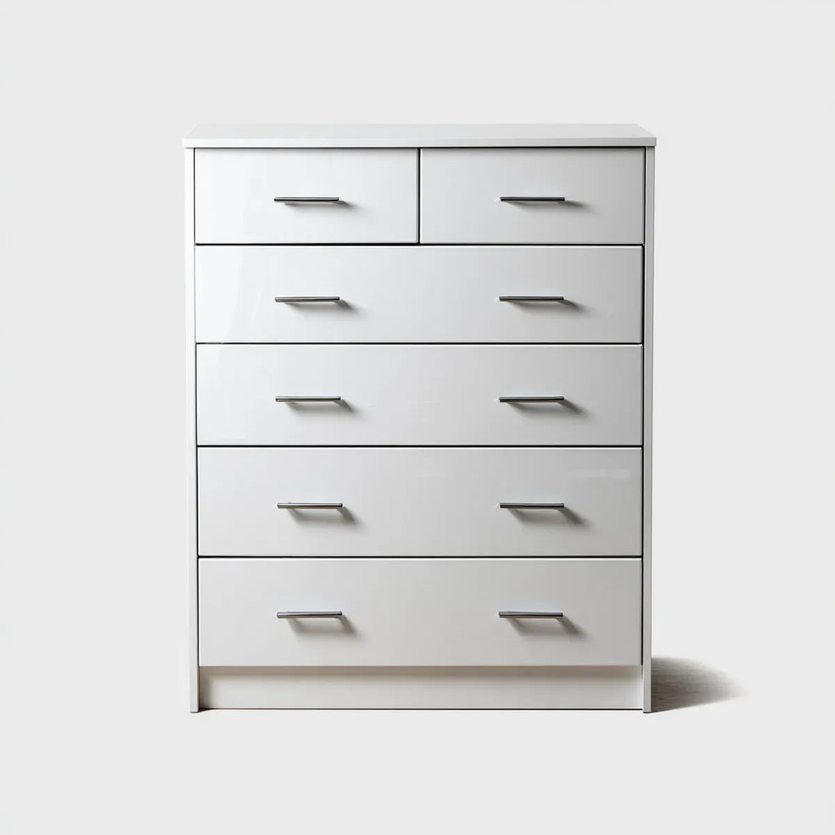 Commode 6 tiroirs blanche 80 x 40 x 100 cm en MDF rectangulaire
